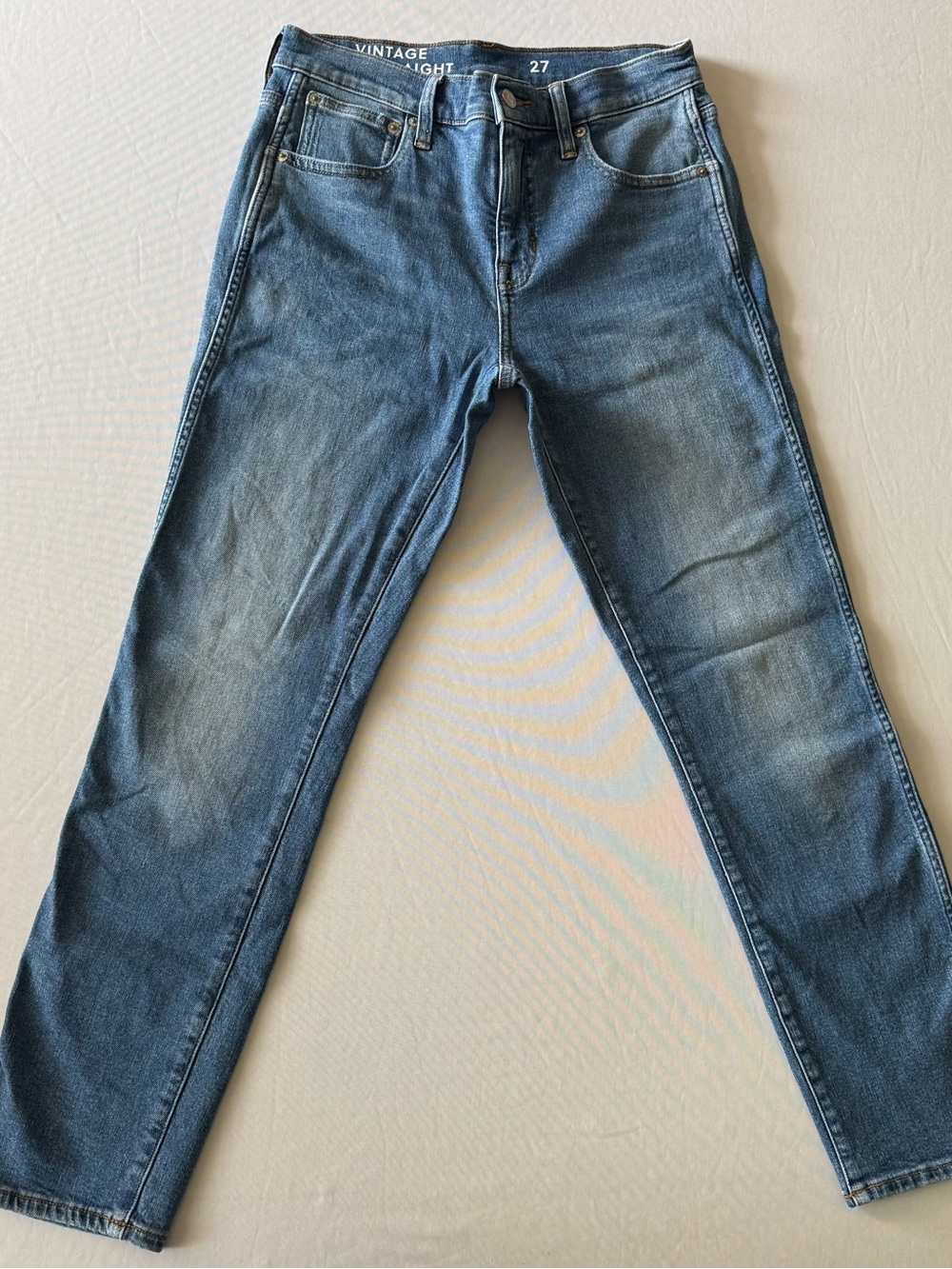 J.Crew 9" Vintage Slim Straight Jeans Size 27 Medium Wash BF521 Re-Imagined